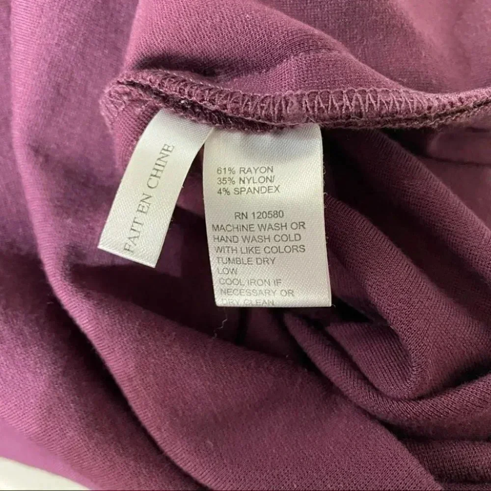 Amanda‎ + Chelsea Tulip Wrap Skirt 4 Plum Purple Asymmetrical Ponte Mini